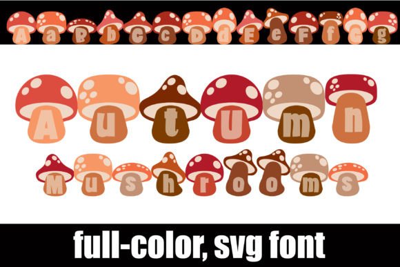 Autumn Mushrooms: The Cross Stitch Font for Cozy Design